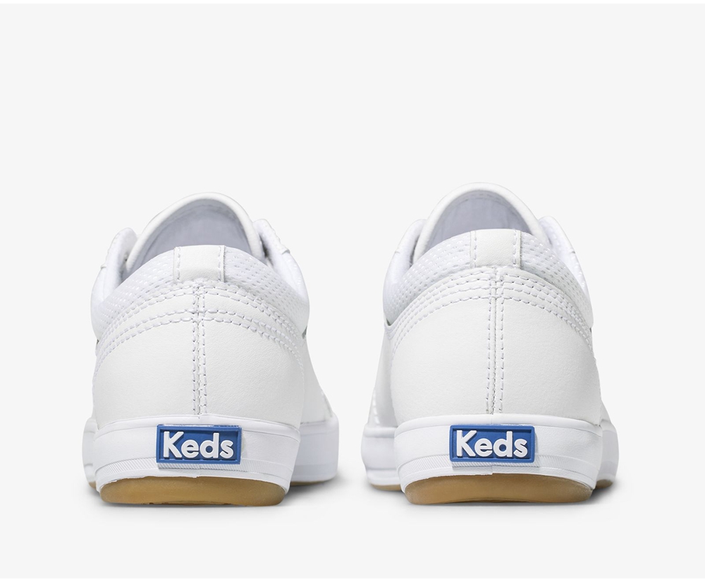 Tenis Keds Mujer Blancos - Center Cuero - 5834-BDNGQ